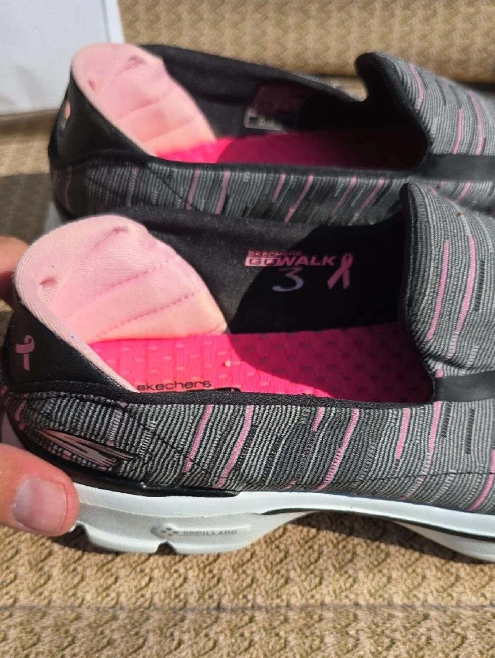 Skechers Slip-On Sneakers - Black with Pink Insole